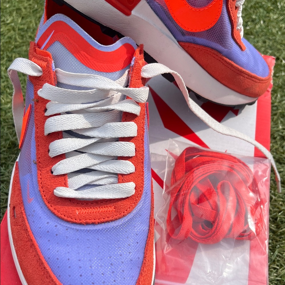 Nike Orange & Lavender Low-Top Sneakers with White Accents - Picture 3 of 9